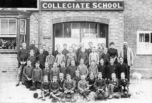 Pupils outside Mr Ray's school